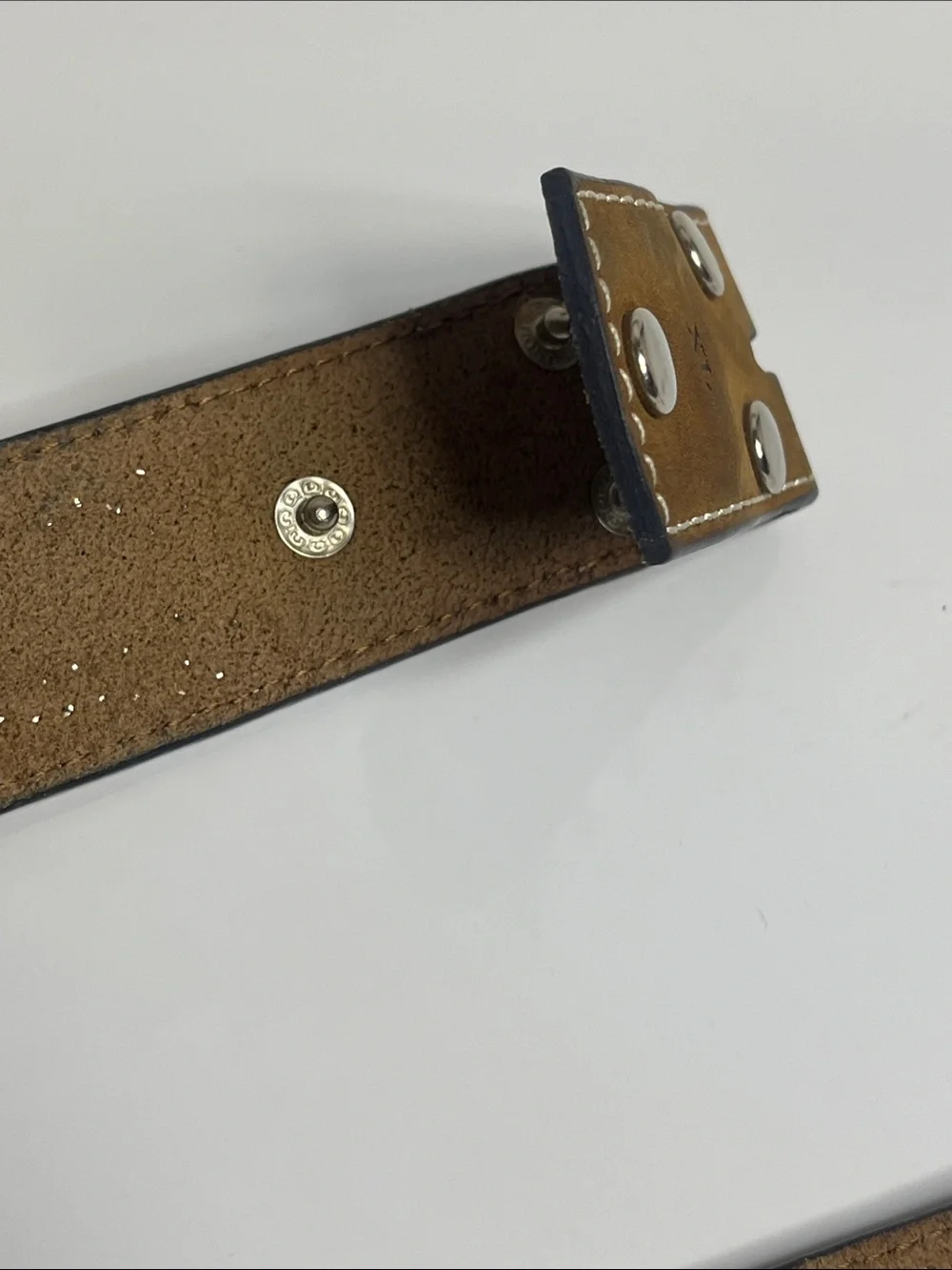 Nocona Tan Leather Belt with Crystal Starburst Accents